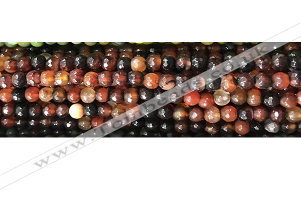 CAA2882 15 inches 6mm faceted round fire crackle agate beads wholesale