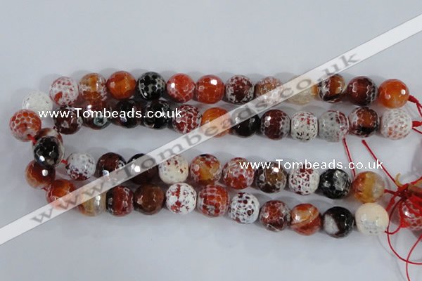 CAA390 15.5 inches 20mm faceted round fire crackle agate beads