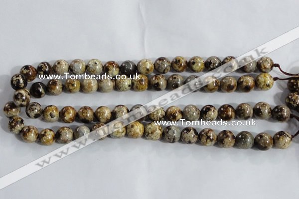 CAA392 15.5 inches 6mm round fire crackle agate beads wholesale