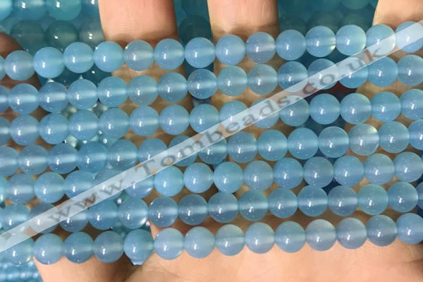 CAA5091 15.5 inches 6mm round sea blue agate beads wholesale