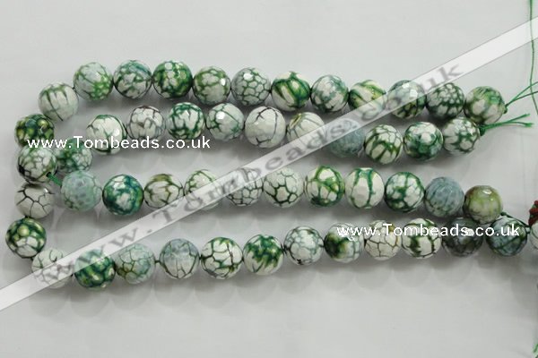 CAA817 15.5 inches 16mm faceted round fire crackle agate beads