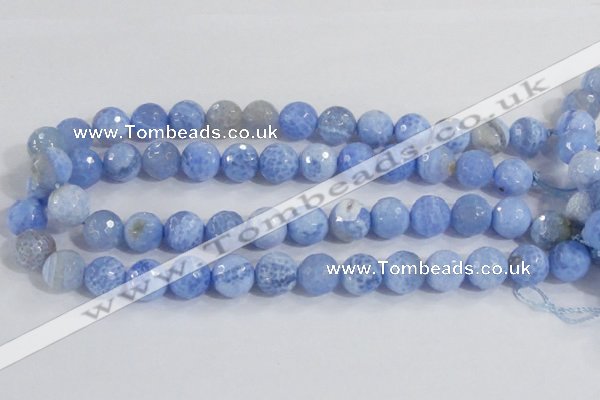 CAB651 15.5 inches 14mm faceted round fire crackle agate beads