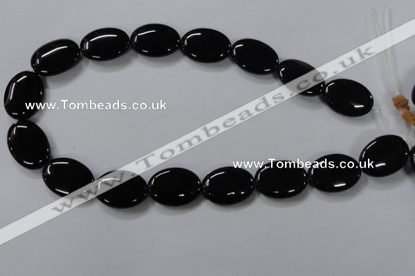 CAB762 15.5 inches 18*25mm oval black agate gemstone beads wholesale