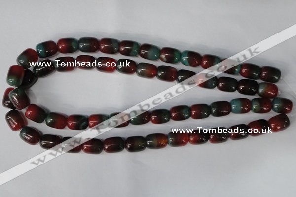 CAG1011 15.5 inches 12*14mm drum rainbow agate beads wholesale