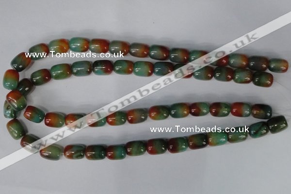 CAG1012 15.5 inches 8*12mm drum rainbow agate beads wholesale