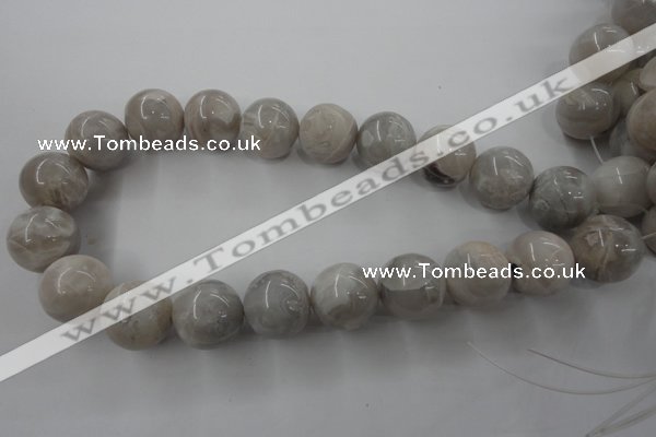 CAG1902 15.5 inches 20mm round grey agate beads wholesale