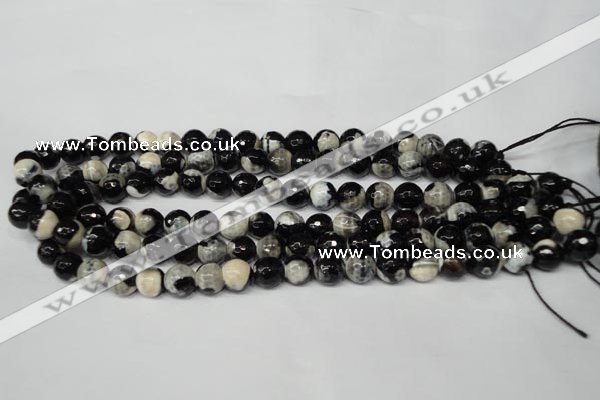 CAG2243 15.5 inches 10mm faceted round fire crackle agate beads