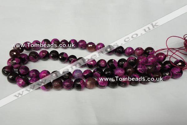 CAG2263 15.5 inches 10mm faceted round fire crackle agate beads