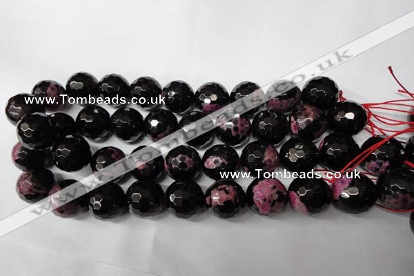 CAG2268 15.5 inches 20mm faceted round fire crackle agate beads