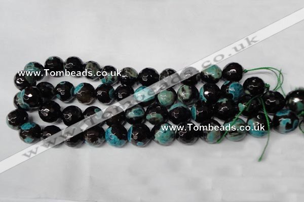 CAG2286 15.5 inches 16mm faceted round fire crackle agate beads