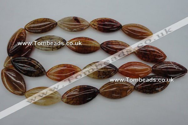 CAG4090 15.5 inches 20*40mm marquise dragon veins agate beads