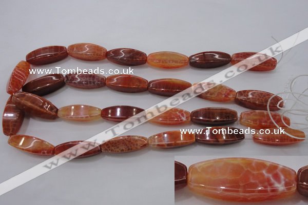 CAG4188 15.5 inches 10*30mm tetrahedron natural fire agate beads