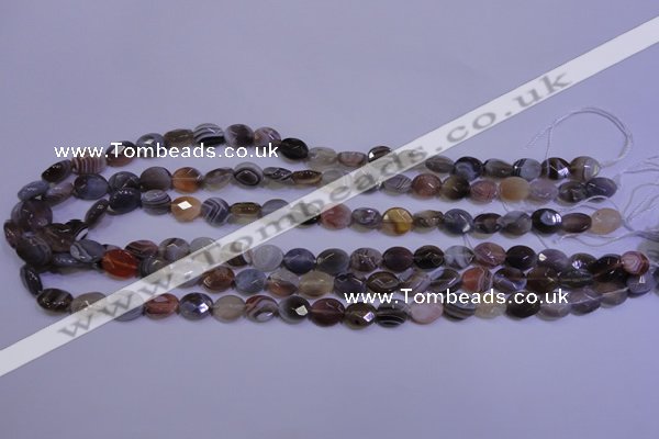 CAG4460 15.5 inches 8*10mm faceted oval botswana agate beads