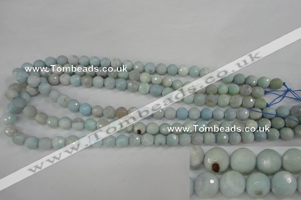 CAG4493 15.5 inches 8mm faceted round fire crackle agate beads