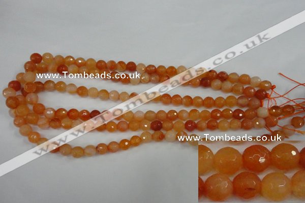 CAG4509 15.5 inches 8mm faceted round agate beads wholesale