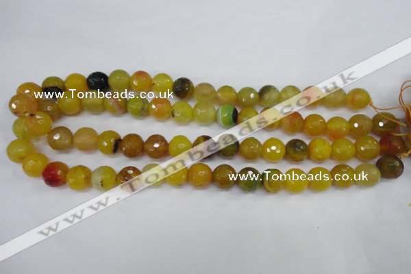 CAG4550 15.5 inches 12mm faceted round agate beads wholesale