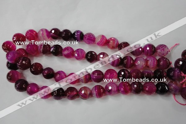 CAG4568 15.5 inches 14mm faceted round agate beads wholesale