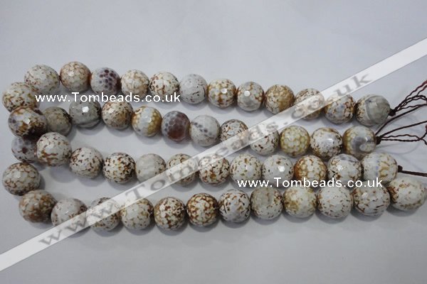 CAG4573 15.5 inches 16mm faceted round fire crackle agate beads