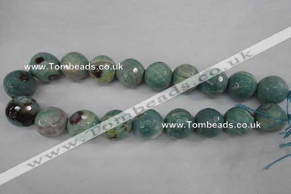 CAG4589 15.5 inches 20mm faceted round fire crackle agate beads