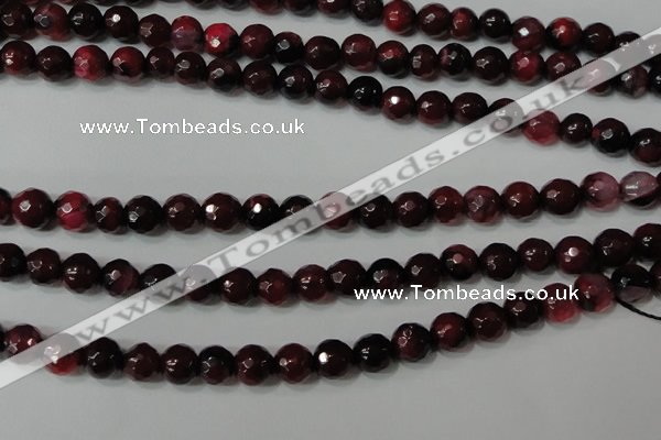 CAG4618 15.5 inches 6mm faceted round fire crackle agate beads