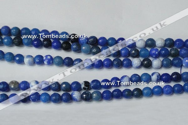 CAG4622 15.5 inches 6mm faceted round fire crackle agate beads