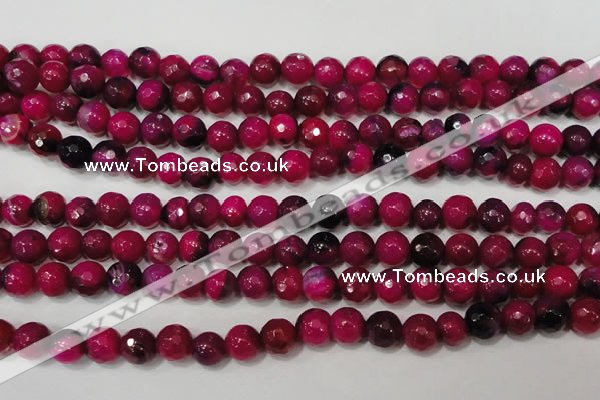 CAG4637 15.5 inches 6mm faceted round fire crackle agate beads