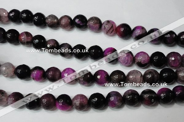 CAG4666 15.5 inches 10mm faceted round fire crackle agate beads