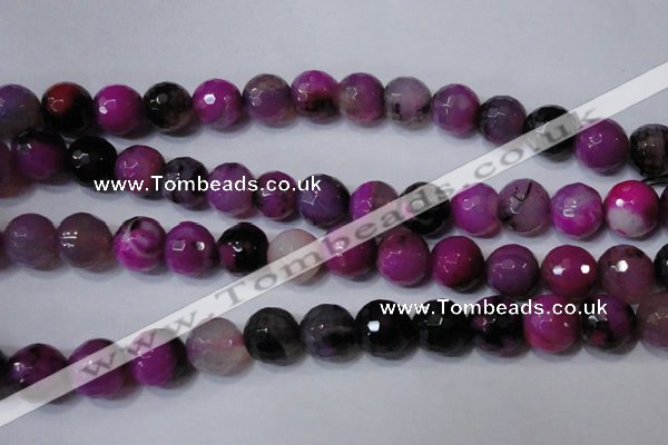 CAG4667 15.5 inches 10mm faceted round fire crackle agate beads