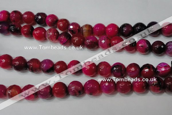 CAG4670 15.5 inches 10mm faceted round fire crackle agate beads