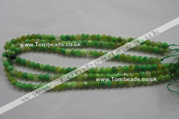 CAG4780 15.5 inches 6mm faceted round fire crackle agate beads