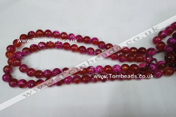 CAG5183 15 inches 10mm faceted round fire crackle agate beads