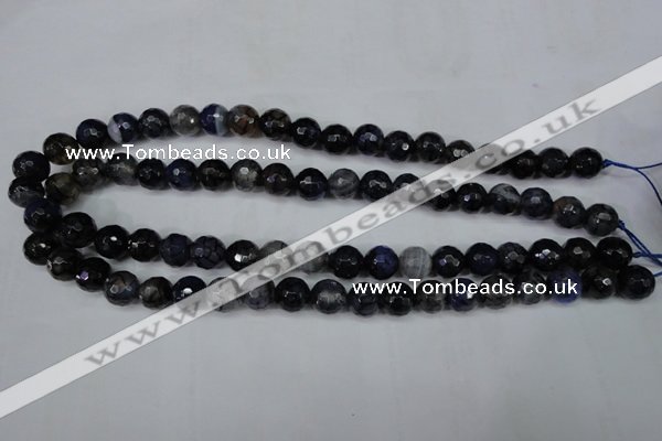 CAG5228 15 inches 10mm faceted round fire crackle agate beads