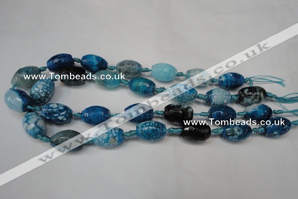 CAG5792 15 inches 13*18mm faceted rice fire crackle agate beads