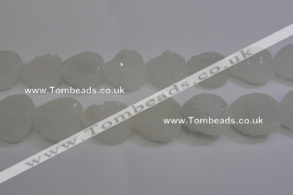 CAG5982 15.5 inches 30mm heart white agate gemstone beads