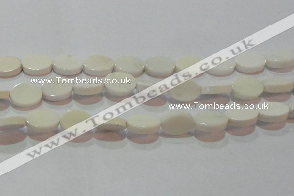 CAG7237 15.5 inches 15*20mm oval white agate gemstone beads