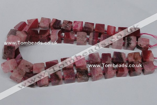 CAG7381 15.5 inches 11*12mm - 13*14mm cube dragon veins agate beads