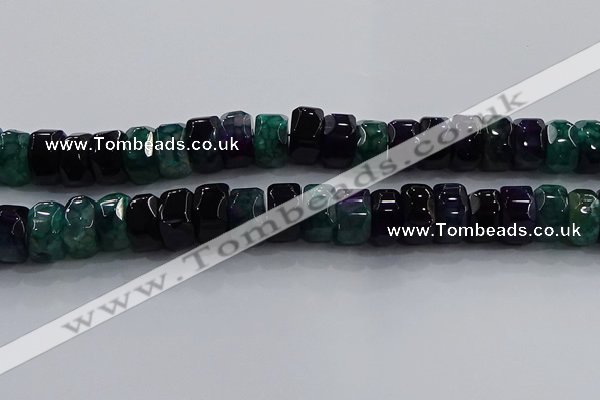 CAG9783 15.5 inches 8*16mm faceted rondelle agate gemstone beads