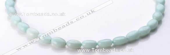 CAM38 flat oval natural amazonite 8*12mm beads Wholesale