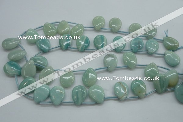 CAM652 Top-drilled 15*20mm flat teardrop amazonite beads