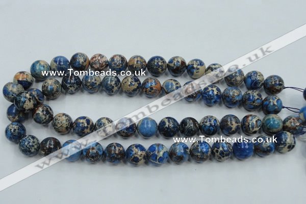 CAT213 15.5 inches 12mm round dyed natural aqua terra jasper beads