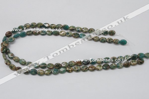 CAT5010 15.5 inches 8*10mm oval natural aqua terra jasper beads