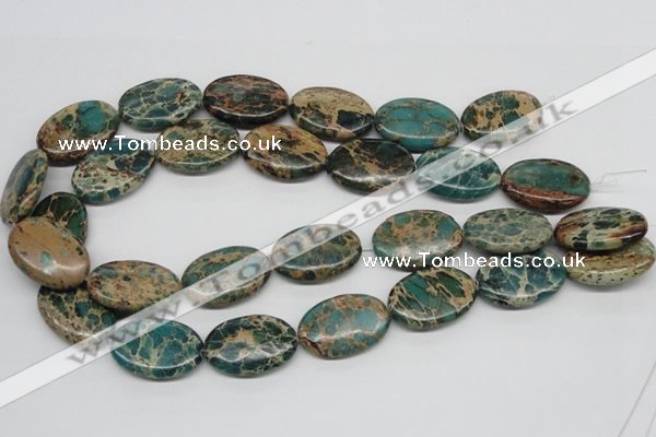 CAT5012 15.5 inches 20*30mm oval natural aqua terra jasper beads