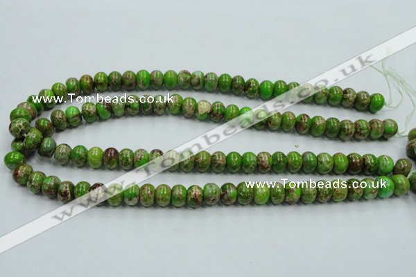 CAT55 15.5 inches 8*10mm rondelle dyed natural aqua terra jasper beads