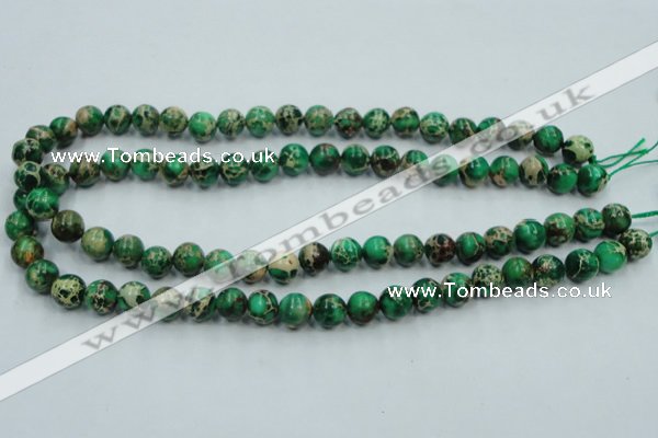 CAT58 15.5 inches 10mm round dyed natural aqua terra jasper beads