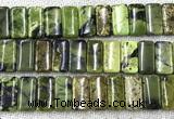 CAU582 7.5 inches 10*20mm rectangle double drilled Australia chrysoprase beads