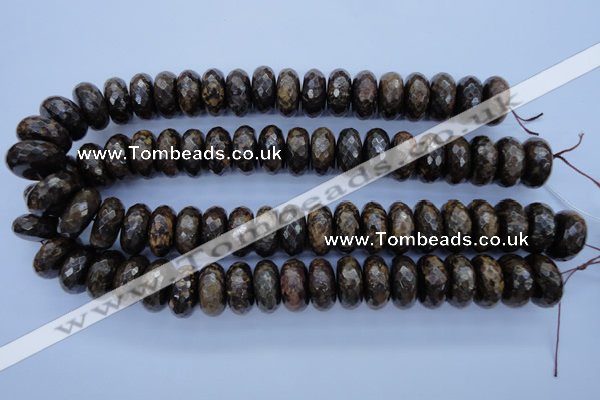 CBZ68 15.5 inches 10*20mm faceted rondelle bronzite gemstone beads