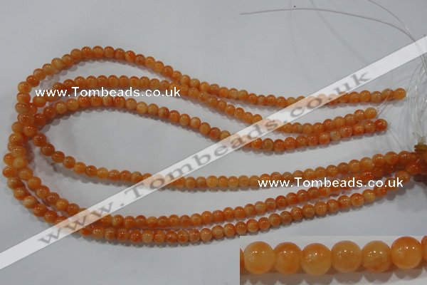 CCA301 15.5 inches 6mm round orange calcite gemstone beads wholesale