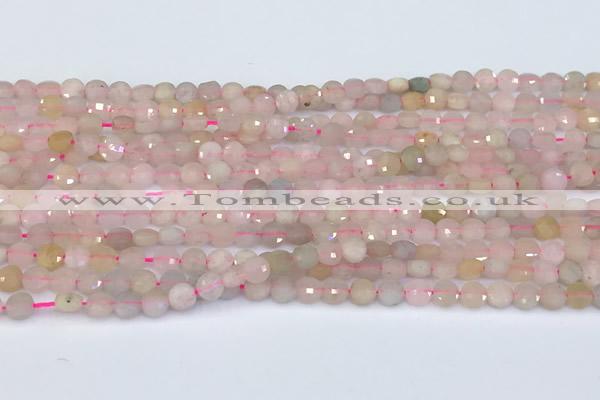 CCB1143 15 inches 4mm faceted coin morganite beads