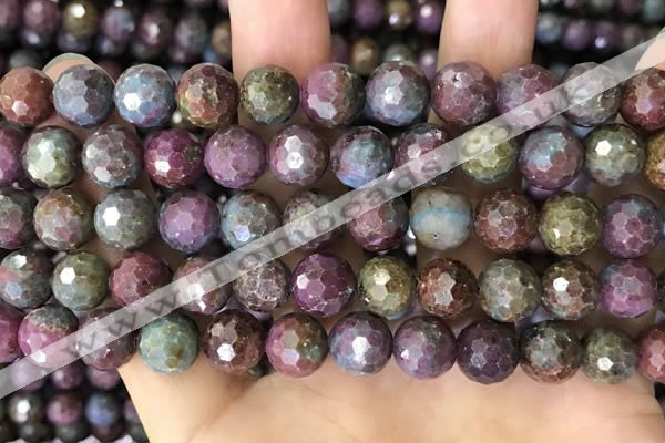 CCB791 15.5 inches 8mm faceted round jasper gemstone beads wholesale