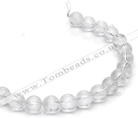 CCC09 15.5 inches 14mm round white crystal beads Wholesale